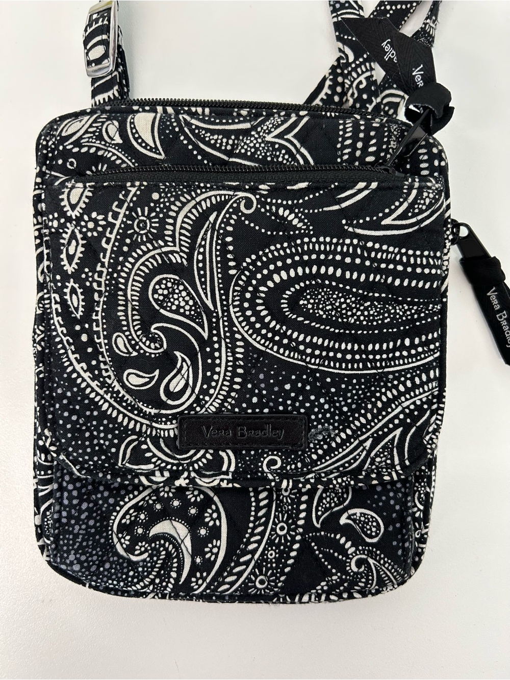 Vera Bradley Black and White Paisley Quilted Crossbody